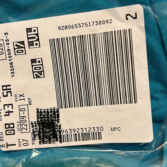 NIP Roamans 1X tunic turquoise pleated front Never worn. In original package - Picture 2 of 2